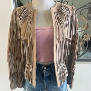 Intermix Boho Suede Fringe Jacket